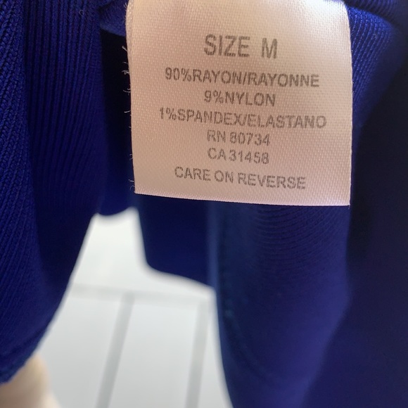 Cobalt Blue Ribbed Flared Sweater Dress - Picture 5 of 7